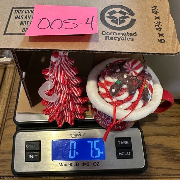 Peppermint Tree Cocoa Mug Ornament Set Christmas Holiday Festive Candyland Red - Picture 6 of 7